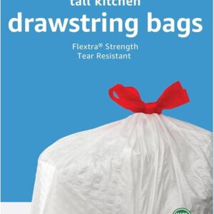 Kitchen Drawstring Trash Bags 13 Gallon 50 Count